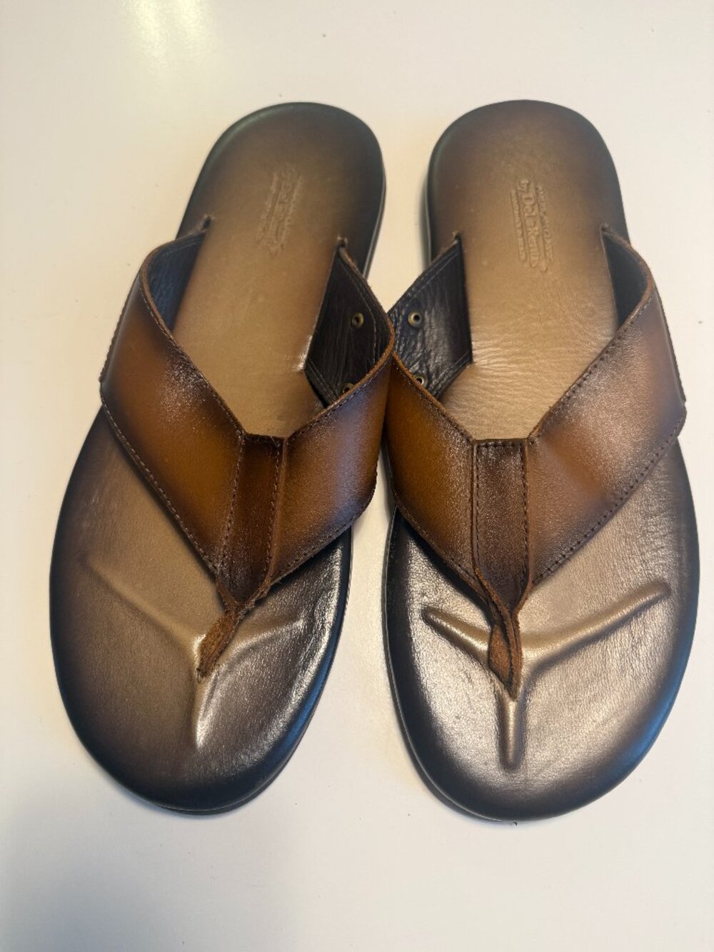 American Classic By DeLaRentis Men’s Genuine Leather Hand Made Sandals Size 11 M